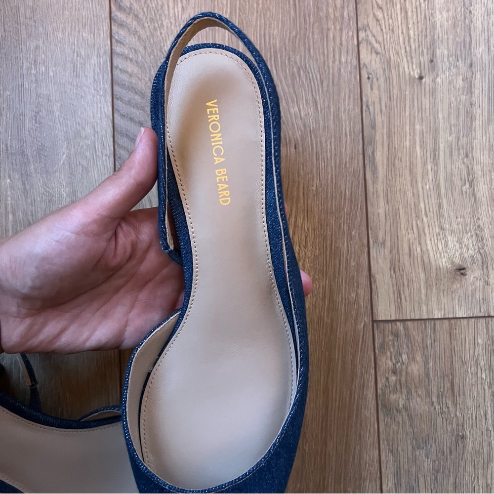 Veronica Beard Cecile Denim Cap-Toe Slingback - Picture 5 of 9